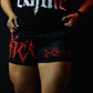 3" Women's Quad Mesh Shorts “Black/Red”